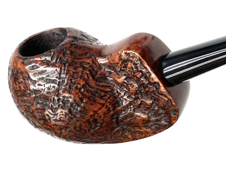 Briar wood tobacco pipe in sandblasted finish from Paykoc Pipes