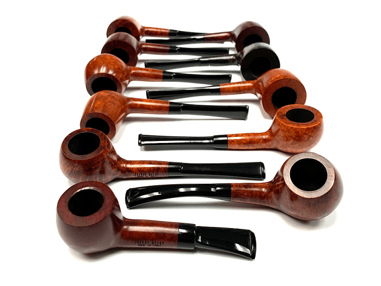 Smooth finish briar tobacco pipes made from assorted materials by Paykoc Pipes